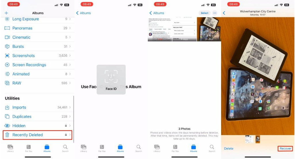上海苹果14维修分享 iPhone14 上恢复已删除的照片 