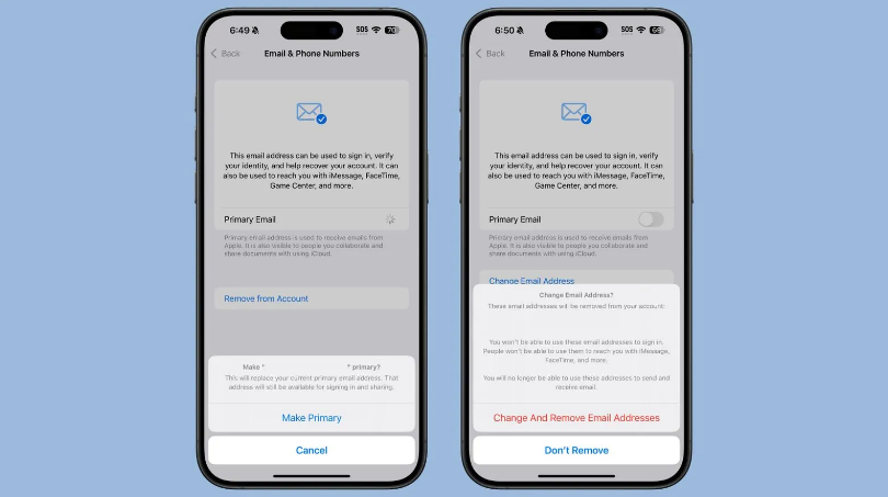 上海苹果手机维修分享苹果 iOS 18.1 支持设置“主要”邮箱地址并更改 iCloud 邮箱 